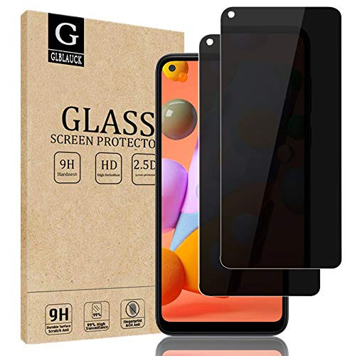 GLBLAUCK [2-Packs] Privacy Screen Protector for Samsung Galaxy A11, Full Coverage Anti-Spy 9H Hardness Tempered Glass Screen Protectors for Samsung Galaxy A11
