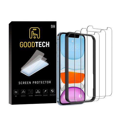 GoodTech screen protector Compatible with iPhone 11/ iPhone XR Screen Protector, Tempered Glass Film for Apple iPhone 11 and iPhone XR, 3-Pack Clear