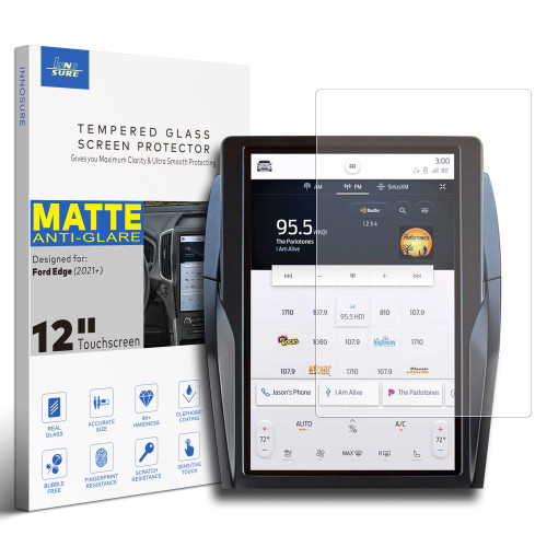 INNOSURE Tempered Glass AG Screen Protector Designed for (2021-2023) Ford Edge SE/SEL/ST-Line/Titanium/ST Navigation 12 Inch Touchscreen Accessories Anti Glare (Matte)