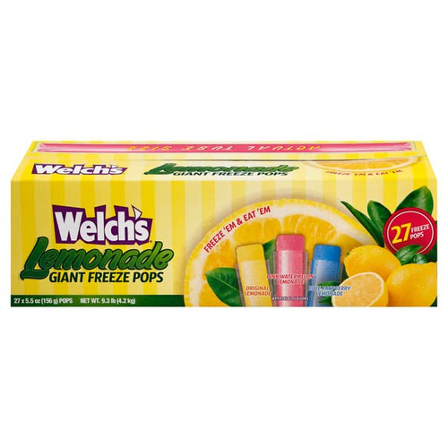 Welch's Lemonade Giant Freezer Pops 5.5 oz 27 Count Welch's Lemonade Giant Freezer Pops 5.5 oz 27 Count