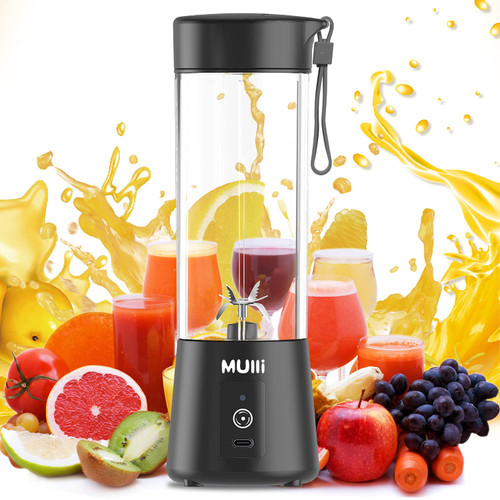 Mulli Portable Blender,15Oz Mini Blender for Fruit Smoothies and Shakes,USB Rechargeable Mixer for Baby Food,Gym,Travel Mulli Portable Blender,15Oz Mini Blender for Fruit Smoothies and Shakes,USB Rechargeable Mixer for Baby Food,Gym,Travel