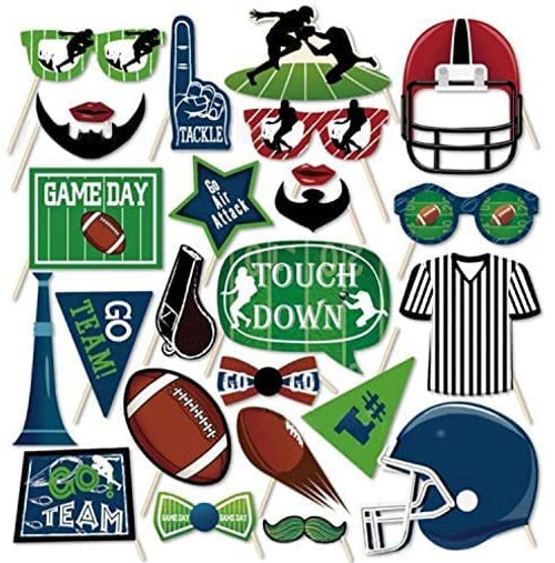Aaon Football Photo Booth Props(25CT),Sports Photo Booth Props,Tailgate Photo Booth Props with Stick Aaon Football Photo Booth Props(25CT),Sports Photo Booth Props,Tailgate Photo Booth Props with Stick