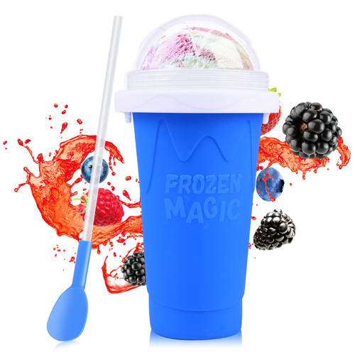 DIY Slushy Maker Cup Double Layers Silica Cup, Smoothie Pinch Ice Cup, Frozen Magic Squeeze Cup, Cooling Maker Cup,Freeze Mug Milkshake Tools,Portable Squeeze Icy Cup (Blue) DIY Slushy Maker Cup Double Layers Silica Cup, Smoothie Pinch Ice Cup, Frozen Magic Squeeze Cup, Cooling Maker Cup,Freeze Mug Milkshake Tools,Portable Squeeze Icy Cup (Blue)