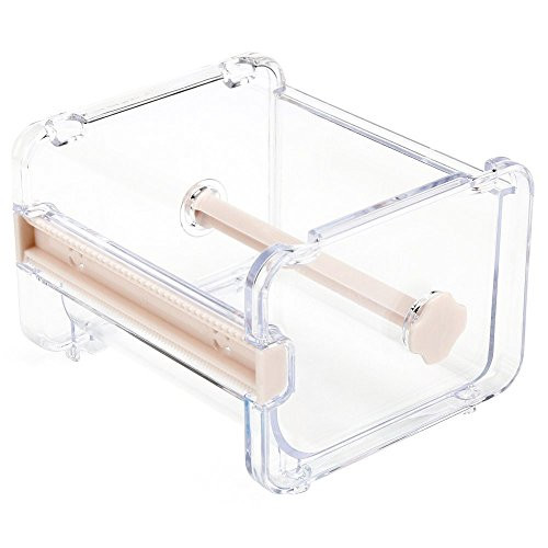 Herodada Desktop Tape Dispenser, Washi Tape Cutter, Roll Tape Organizer/Holder, Tape Storage Box (Beige)