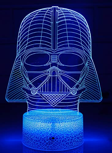 3D Optical Illusion Light 7 Colors Gradual Changing Touch Switch 3D Animal LED Night Light Table Lamp (Crack Style-Star)