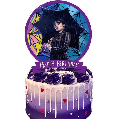 Wednesday New Addams Party Decorations, Cake Toppers for Wednesday New Addams Birthday Party Supplies