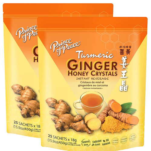 Ginger Honey Crystals Instant Turmeric, 25 Sachets Honey Tea -Easy to Brew Ginger and Honey Tea pack of 2 Ginger Honey Crystals Instant Turmeric, 25 Sachets Honey Tea -Easy to Brew Ginger and Honey Tea pack of 2