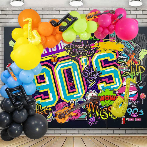 90S 80S Theme Party Balloons Backdrop Decorations, 108 Pcs 90S Balloons Garland Inflatable Guitar Microphone Sachs Mylar Balloons for Back to 90s Party Rock Star Party 90s Birthday Party Supplies 90S 80S Theme Party Balloons Backdrop Decorations, 108 Pcs 90S Balloons Garland Inflatable Guitar Microphone Sachs Mylar Balloons for Back to 90s Party Rock Star Party 90s Birthday Party Supplies