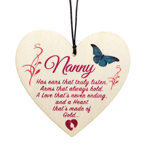 CAKIROTS Nanny Gifts Wooden Heart Plaque Nanny Has Ears That Truly Listen. Arm That Always Hold CAKIROTS Nanny Gifts Wooden Heart Plaque Nanny Has Ears That Truly Listen. Arm That Always Hold