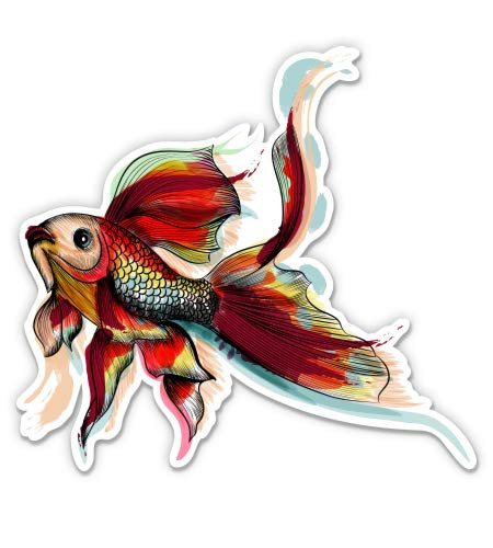 GT Graphics Express Goldfish Pretty Painted - 12" Vinyl Sticker Waterproof Decal
