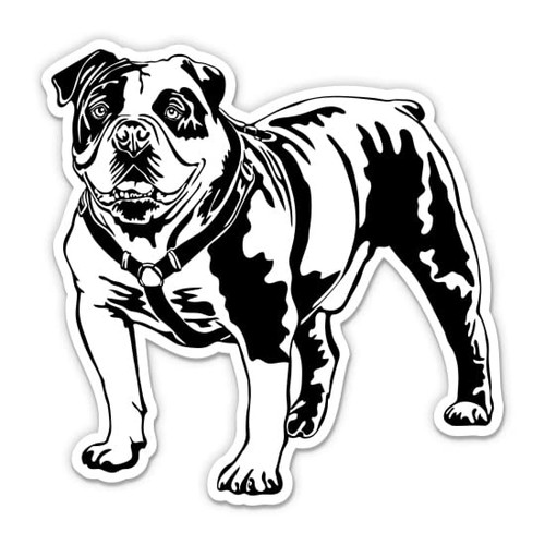English Bulldog Sticker - 3" Laptop Sticker - Waterproof Vinyl for Car, Phone, Water Bottle - English Bulldog Decal