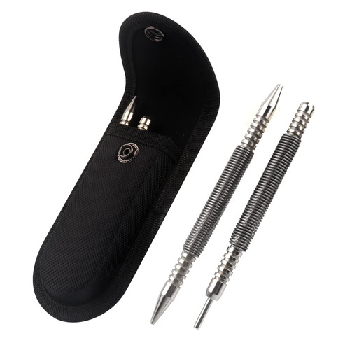 LSTOPGO Spring Nail Set,Dual Head Nail Setter,2pcs Hammerless Door Hinge Pin Removal Tool,Striking Force Spring Loaded Nail Punch(1/8-in,3/32-in,1/8-in Hinge Pin Remover Punch)