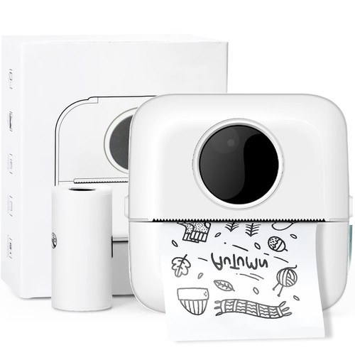 Mini Pocket Sticker Printer, Portable Bluetooth Mini Printer Sticker Maker for Notes, Memo, Photo, Label, Journal, Gifts, Sticker Maker Machine, Pocket Thermal Printer Compatible with iOS & Android