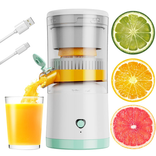 Electric Juicer Rechargeable, Portable Orange Citrus Juicer Machines with USB and Cleaning Brush for Orange, Lemon, Citrus, Grapefruit
