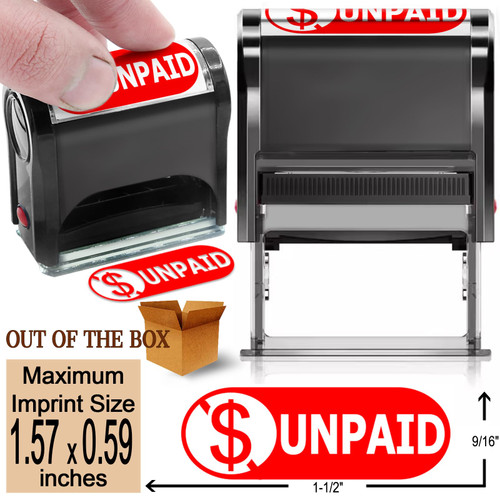 Bertiveny Office Stamps Self Inking Unpaid Stamps Personalized Stamps for Business Supplies Custom Rubber Business Unpaid Stamps for Office Supplies Unpaid Stamps Self Inking Red(UNPAID)