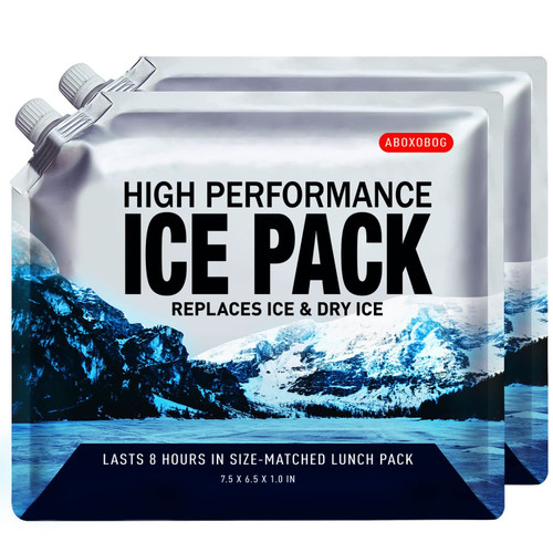 ABOXOBOG Reusable Ice Packs for Coolers Long Lasting Gel Freezer Packs for Cooler Bag Backpacks, Lunch Box, Cooler Bag, Keeps Food Cold Fresh (Small Set of 2)