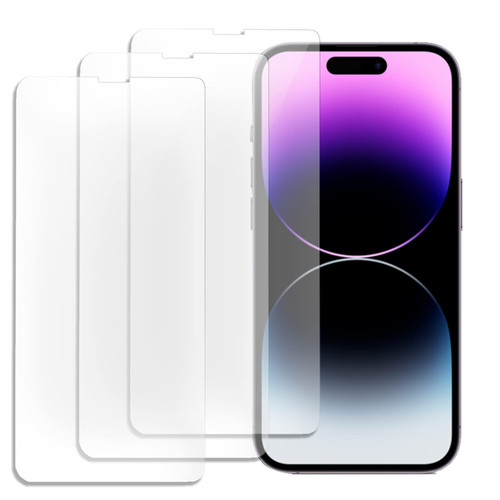 LOOKSEVEN Screen Protector - 3 Pack For iPhone 14 Pro 2022 6.1 inch 9H Tempered Glass Film Case Friendly Compatible with iPhone 14 Pro 6.1" With Screen Cleaning Paper