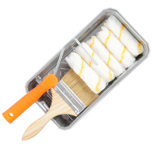 Foam Paint Roller, 4 inch Paint Roller with Tray, High-Density Mini Rollers for Painting, Small Paint Roller(Pack of 11), Paint Roller Frame, Wall Painting Tools (Acrylic Paint Roller)