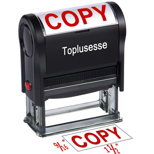 Toplusesse Copy Stamp Self Inking Rubber Office Personalized Stamp Self Inking Copy Message Stamp Office Supplies- Red Ink one line