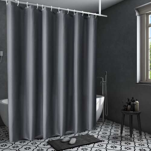AooHome Solid Shower Curtain for Hotel, Waterproof Shower Curtain Liner with Hooks, 72 Width x 96 Height inch, Dark Grey AooHome Solid Shower Curtain for Hotel, Waterproof Shower Curtain Liner with Hooks, 72 Width x 96 Height inch, Dark Grey