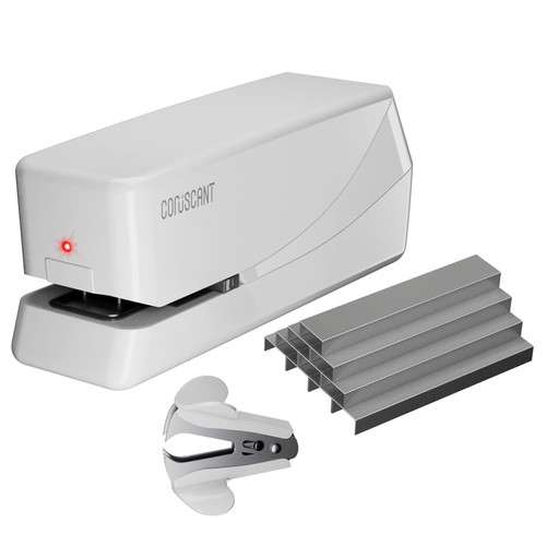 Coruscant Electric Stapler, Automatic Stapler, Heavy Duty?25 Sheet, Store 210 Staples?Includes 2000 Staples and 1 Staple Remover. Electric Stapler Desktop AC or Battery Powered for Home/Office Use