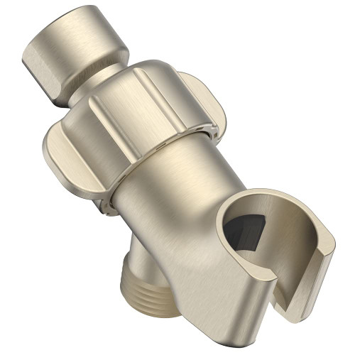 JDO Shower Head Holder for Handheld Shower Head, Adjustable Shower Arm Mount with Universal G1/2 Connectors and Brass Swivel Ball (Brushed Nickel)