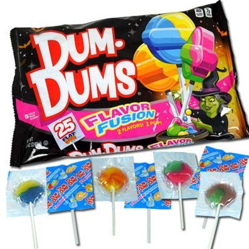 DUM DUMS FLAVOR FUSION ( 2 FLAVORS 1 POP ) ( 25 FLAT POPS ) ( 3 PACK ) DUM DUMS FLAVOR FUSION ( 2 FLAVORS 1 POP ) ( 25 FLAT POPS ) ( 3 PACK )