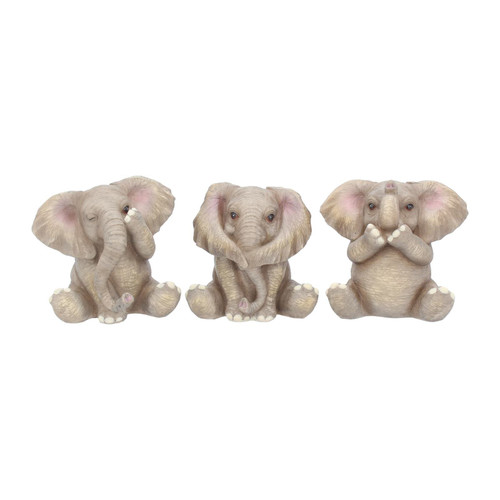 Nemesis Now Three Baby Elephants Figurine 12cm Grey