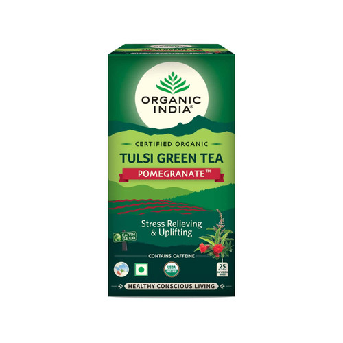 Organic India Tulsi Green Tea, Pomegranate, 25 Tea Bags