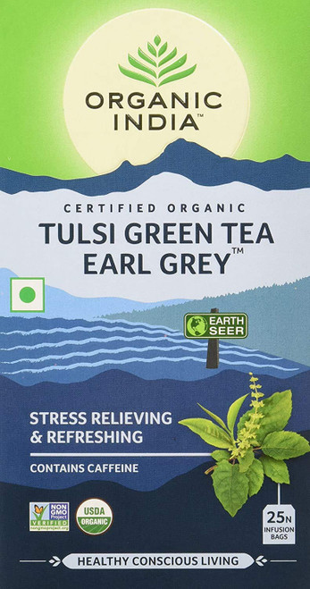 Organic India Tulsi Green, Tea Earl Grey, 25 Tea Bags Organic India Tulsi Green, Tea Earl Grey, 25 Tea Bags