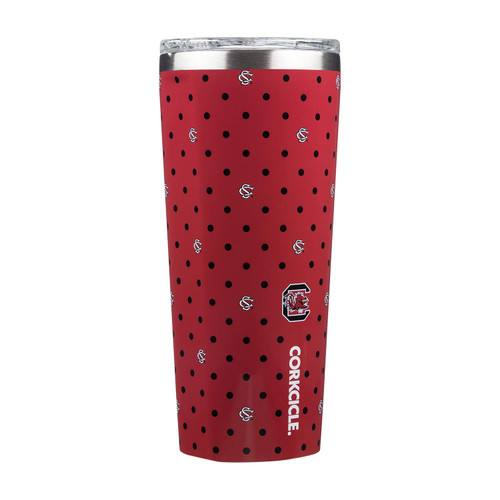 Tumbler - 24oz NCAA Triple Insulated Stainless Steel Travel Mug, University of South Carolina Gamecocks, Polka Dot Tumbler - 24oz NCAA Triple Insulated Stainless Steel Travel Mug, University of South Carolina Gamecocks, Polka Dot