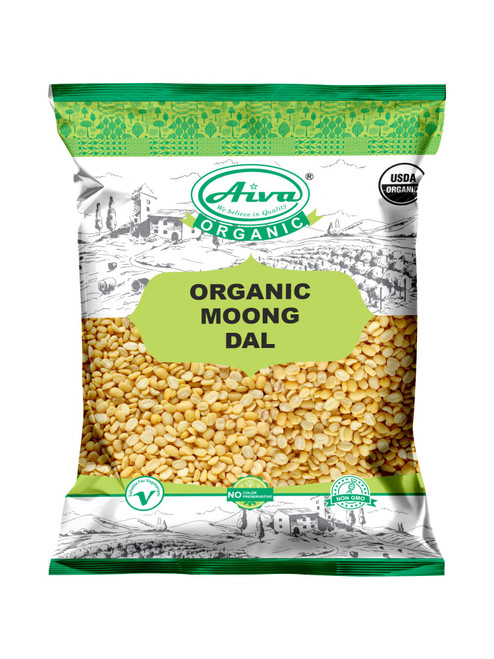 AIVA ORGANIC MOONG DAL (Yellow Mung Bean Split) - USDA Certified 4 LB