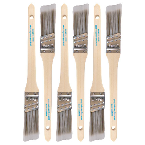 Vermeer Paint Brushes - 6-Pack - 1" Angle Sash Brushes for All Latex and Oil Paints & Stains - Home Improvement - Interior & Exterior Use