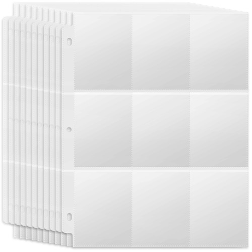 Mr. Pen- 9 Pocket Page, 32 Pack, 9 Pockets Card Protector, 9 Pocket Page Protector, Baseball Card Sleeves, Card Sleeves Binder Sheets, Trading Card Binder Sleeves, Card Binder 9 Pocket