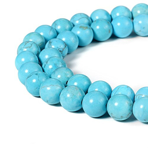 8mm Blue Turquoise Beads Round Gemstone Loose Beads for Jewelry Making (47-50pcs/strand) 8mm Blue Turquoise Beads Round Gemstone Loose Beads for Jewelry Making (47-50pcs/strand)