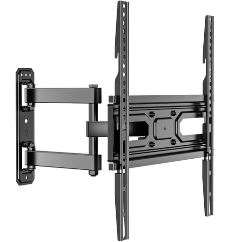 WALI TV Wall Mount for Most 32-55 inch Flat Curved TV, Full Motion Articulating Arm TV Bracket for LED, LCD, OLED Screen TVs up to 77lbs, Mounting Holes 400x400mm (FTM-1), Black