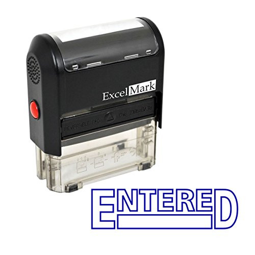 ENTERED - ExcelMark Self-Inking Rubber Stamp - A1539 Blue Ink