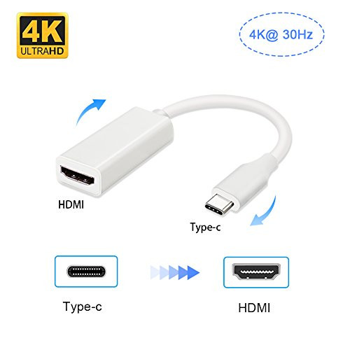 USB Type C to HDMI Cable 4K 30Hz if-link USB 3.1 C Converter line Display/Projector / HDTV Compatible with Mac Book/Chromebook Samsung Galaxy Note 8 / S8 / S9 Plus iMac, Dell?White?
