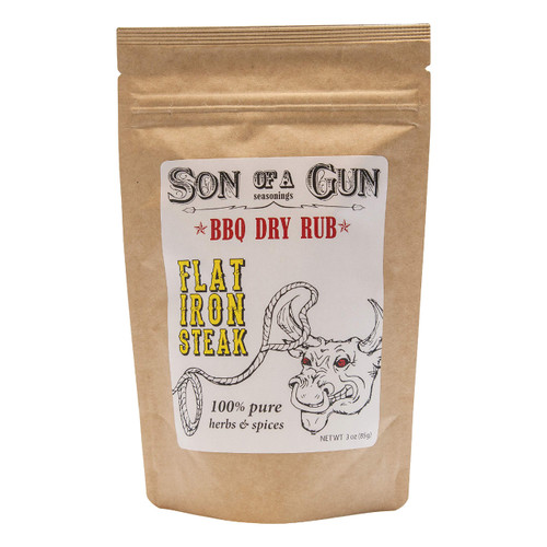 Son of a Gun Seasoning - Flat Iron Steak Rub & Seasoning - All-Purpose BBQ Cookout Spice Mix for Grilling Beef, Chicken, Pork, Burgers, Steak/Seasoning Salt BBQ -no MSG- All-Natural - 3oz Pack Son of a Gun Seasoning - Flat Iron Steak Rub & Seasoning - All-Purpose BBQ Cookout Spice Mix for Grilling Beef, Chicken, Pork, Burgers, Steak/Seasoning Salt BBQ -no MSG- All-Natural - 3oz Pack