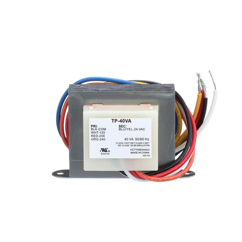 Transformer with wire leads and quick connect universal 24 VAC 40 VA 120/208/240 Volt 60 HZ Primary TP-40VA