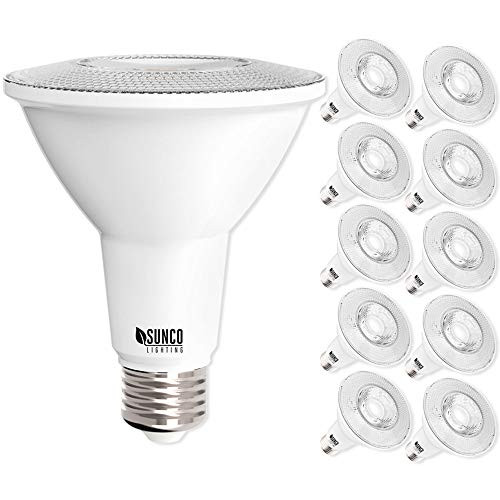 Sunco Lighting 10 Pack PAR30 LED Bulb, 11W=75W, Dimmable, 5000K Daylight, 850 LM, E26 Base, Flood Light, Indoor/Outdoor - UL & Energy Star