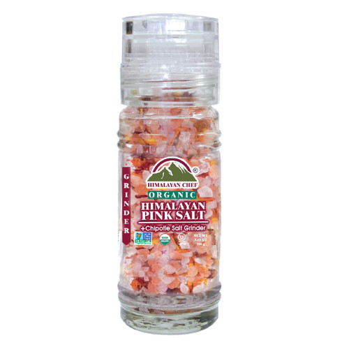 Himalayan Chef Organic Chipotle With Himalayan Pink Salt-Glass Grinder-3.53 oz Himalayan Chef Organic Chipotle With Himalayan Pink Salt-Glass Grinder-3.53 oz