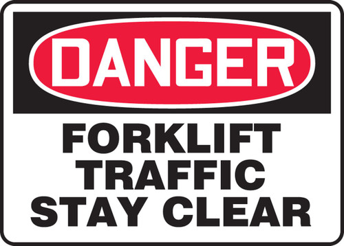 Accuform MVHR011VS Sign, Legend"Danger Forklift Traffic Stay Clear", 10" Length x 14" Width x 0.004" Thickness, Adhesive Vinyl, 10" x 14", Red/Black on White Accuform MVHR011VS Sign, Legend"Danger Forklift Traffic Stay Clear", 10" Length x 14" Width x 0.004" Thickness, Adhesive Vinyl, 10" x 14", Red/Black on White