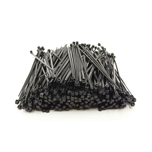 Nylon Tie Wraps Wire Cable Zip Ties 2mm x 145mm Wire Cable Fastener Black 500 Pcs