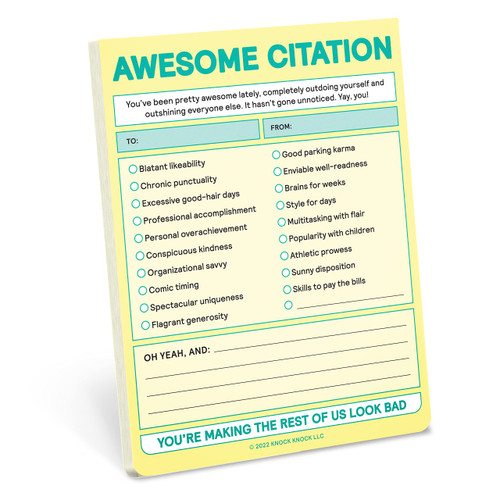 Knock Knock Awesome Citation Note Pad, Encouragement Checklist Knock Knock Nifty Notes (Pastel), 4 x 5.25-inches