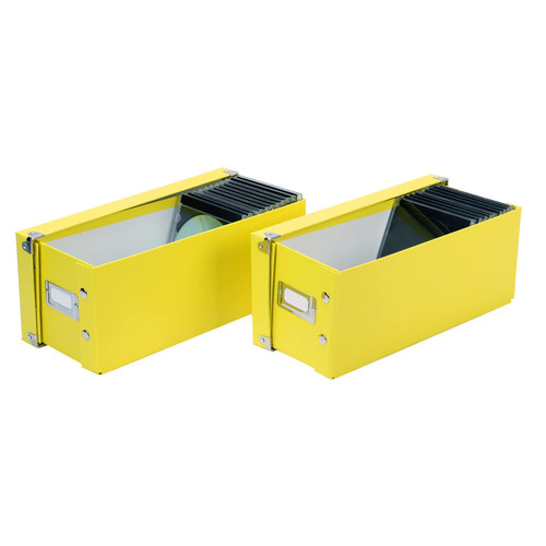CD Storage Box - 2 Pack - Durable 5.1 x 5.1 x 13.2 Inch Disc Holders with Lids to Store up to 330 Discs - Illuminating