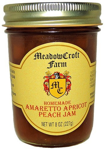 Amaretto Apricot Peach Jam - 2 PACK - All Natural Fresh Delicious Jams, Jelly, Preserves & Marmalades by Meadowcroft Farm
