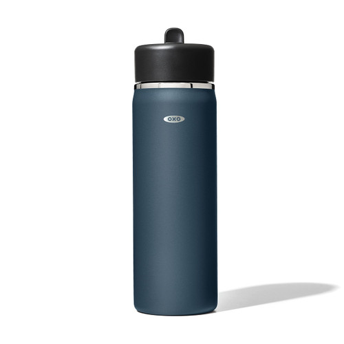 OXO Strive 20oz Wide Mouth Water Bottle with Straw Lid - Dark Cobalt