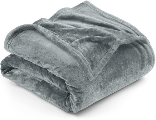 Utopia Bedding Fleece Blanket King Size Ash Grey 300GSM Luxury Fuzzy Soft Anti-Static Microfiber Bed Blanket (90x102 Inches)