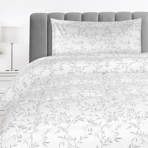 Utopia Bedding Twin Comforter Set Kids (Vines Grey) with 1 Pillow Sham - Bedding Comforter Sets - Down Alternative Comforter - Soft and Comfortable - Machine Washable
